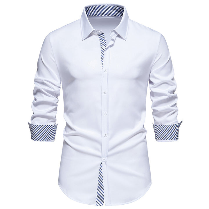 Herren Langarmhemd mit modernem Kontrastdesign Drune