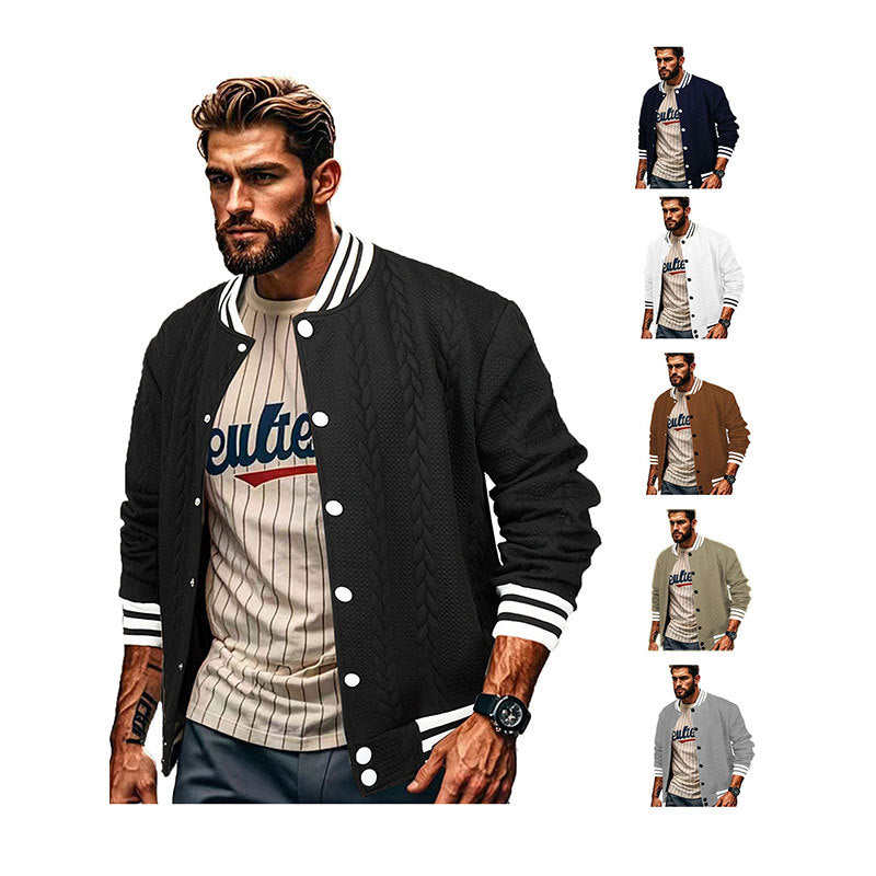 Herren Sportswear-Bomberjacke mit strukturiertem Design und Kontraststreifen Drune