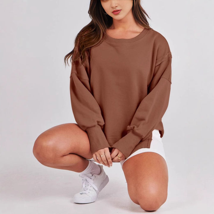 Damen lässiger oversized Sweatshirt mit Raglanärmeln Drune