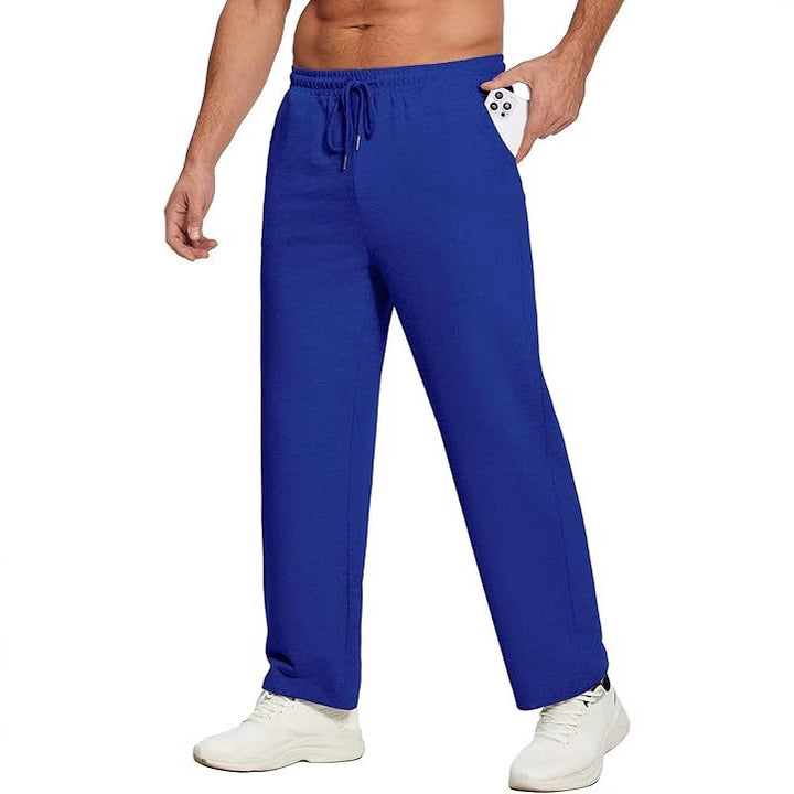 Herren nan locker fallende Loungehose aus softem Jersey mit Kordelzug, elastischem Bund und geradem Bein Drune
