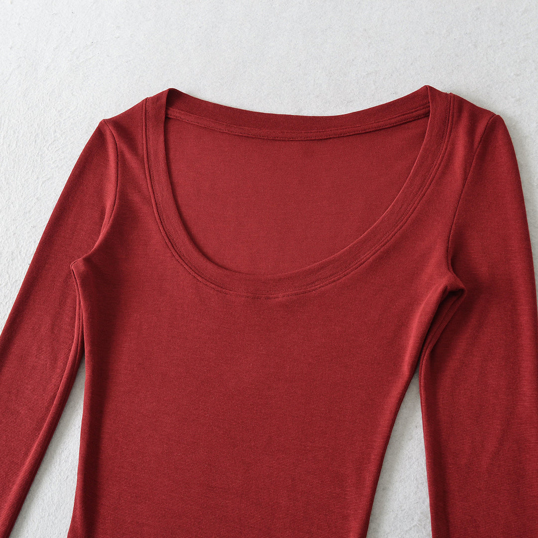 Damen Langarmshirt mit elegantem Rundhalsausschnitt und figurbetonendem Schnitt Drune