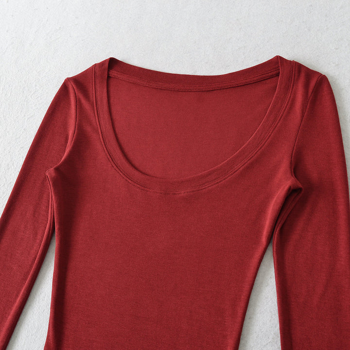 Damen Langarmshirt mit elegantem Rundhalsausschnitt und figurbetonendem Schnitt Drune