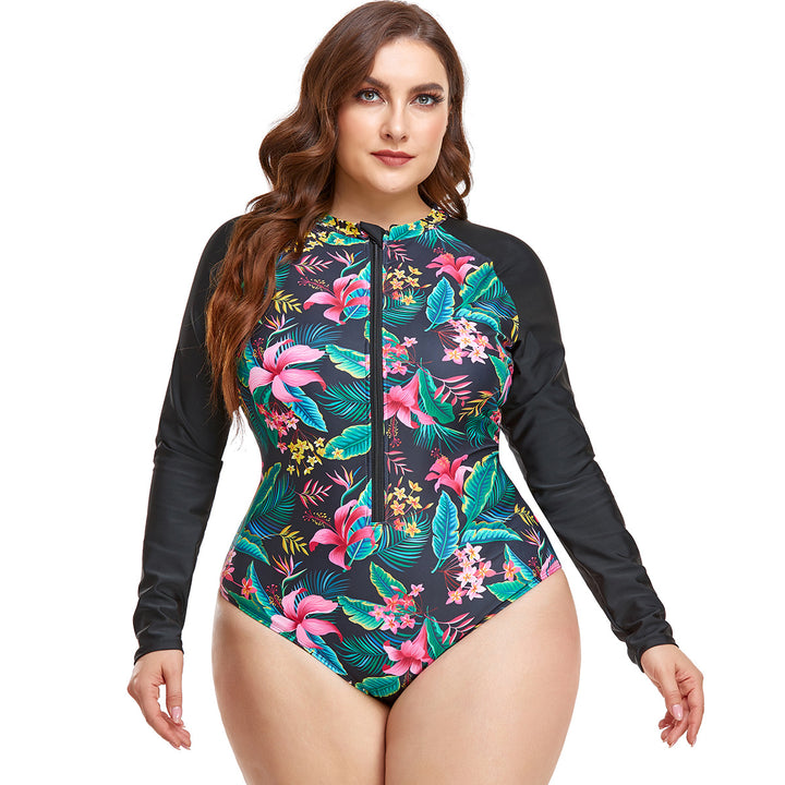 Damen Rashguard Badeanzug mit floralem Muster Drune