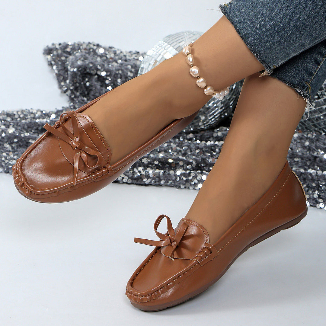 Damen Mokassins mit elegantem Schleifenakzent und weicher Sohle Drune