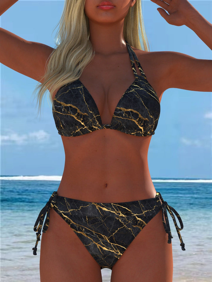 Damen Bikini-Set mit verspieltem Schnitt und trendigem Mustermix Drune