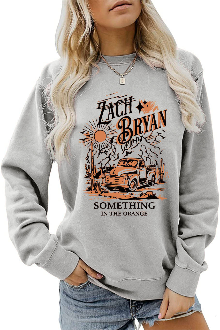 Damen Sweatshirt mit inspirierendem Vintage-Truck-Design Drune