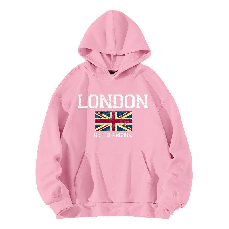 Damen Kapuzenpullover im urbanen London-Style mit Kängurutasche und gemütlichem Schnitt Drune