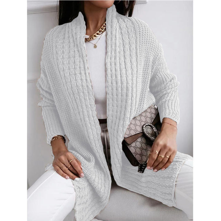 Damen Grobstrick Cardigan mit offenem Schnitt und modischem Strukturdesign Drune