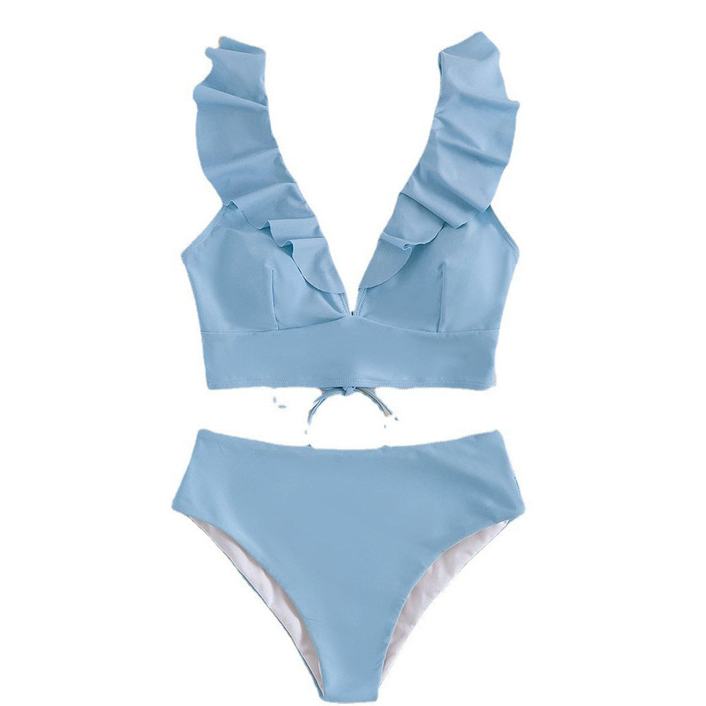 Damen Bikiniset mit verspielten Rüschendetails Drune
