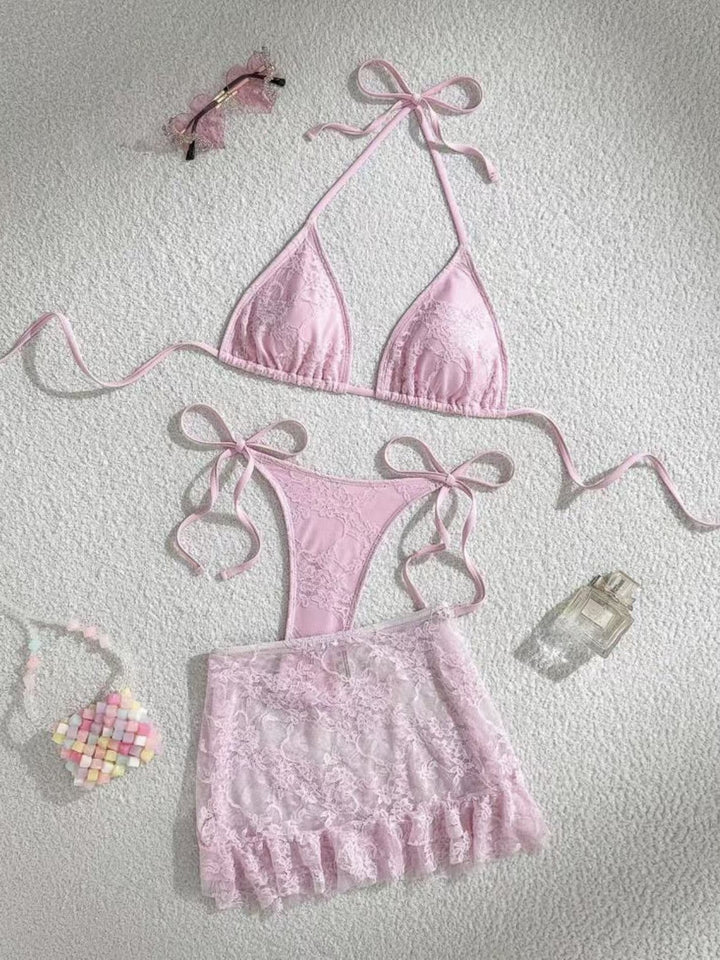 Damen Spitzen-Bikini mit Rüschen Drune