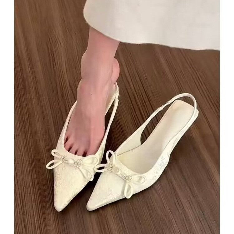 Damen Elegante Sling-Pumps mit romantischem Schleifendetail Drune