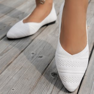 Damen Spitzer Ballerinas aus atmungsaktivem Strickmaterial mit flexibler Sohle Drune