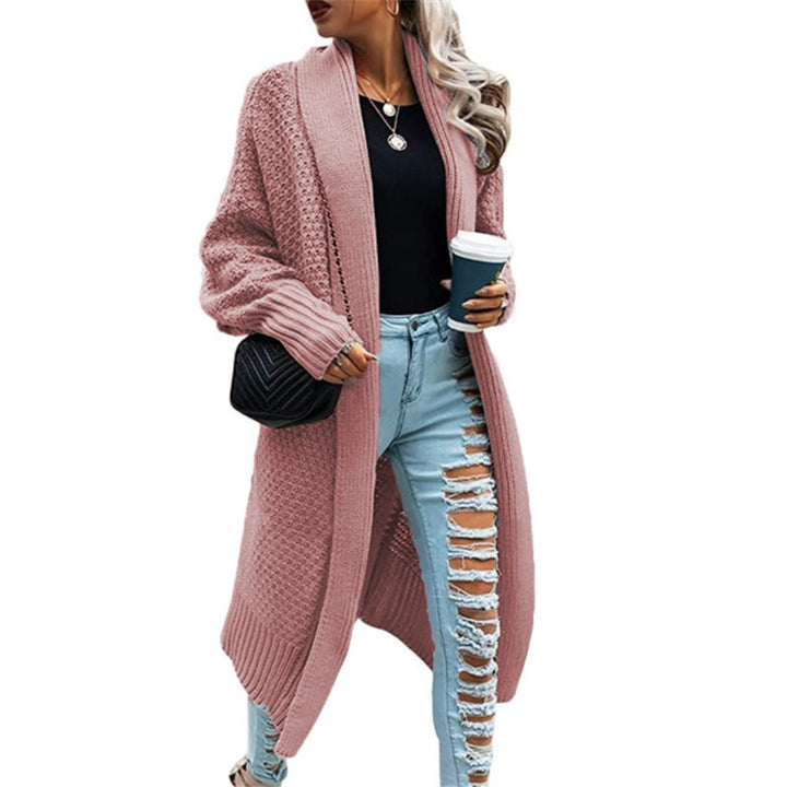 Damen Strickmantel im urbanen Look mit offenem Schnitt und strukturierter Textur Drune