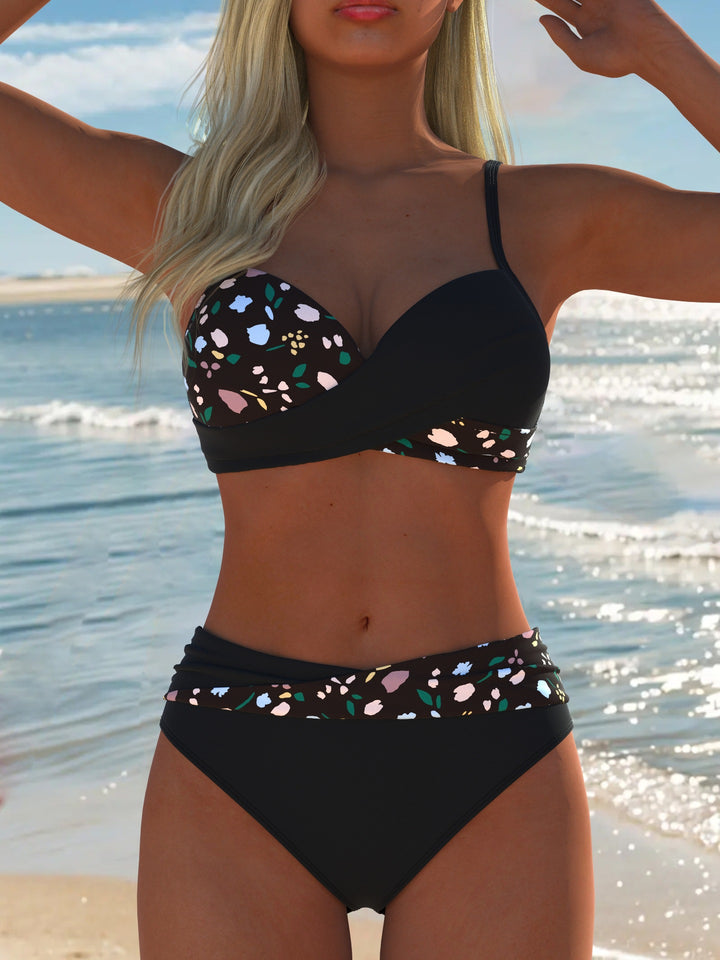 Damen Bikini-Set mit elegantem Balconette-Oberteil und hohem Taillenschnitt Drune