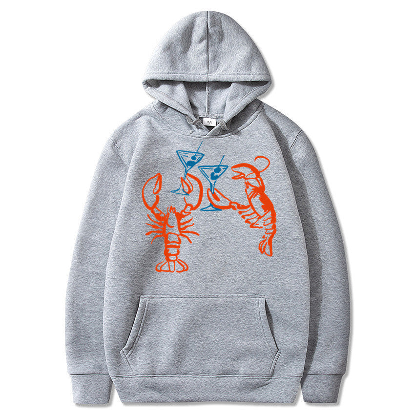 Damen Kapuzenpullover mit rauflustigem Hummer-Motiv Drune