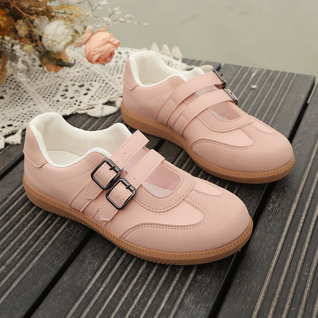 Damen Komfortable Sneakers mit doppeltem Klettverschluss Drune