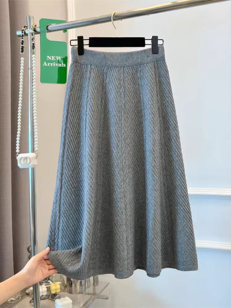 Damen Maxirock mit strukturiertem Rippdesign Drune