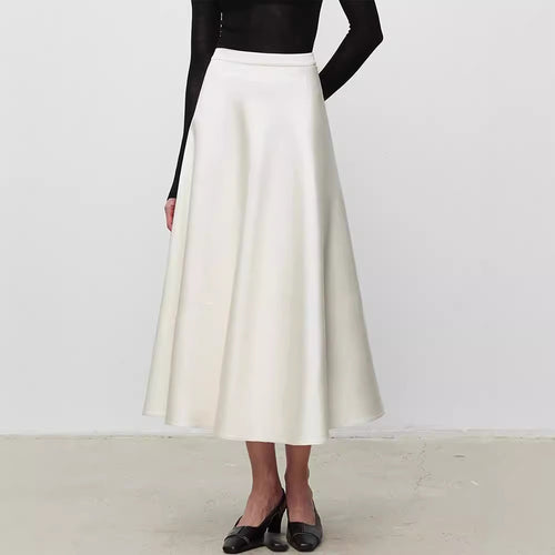 Damen eleganter Maxirock mit schwingendem Saum Drune