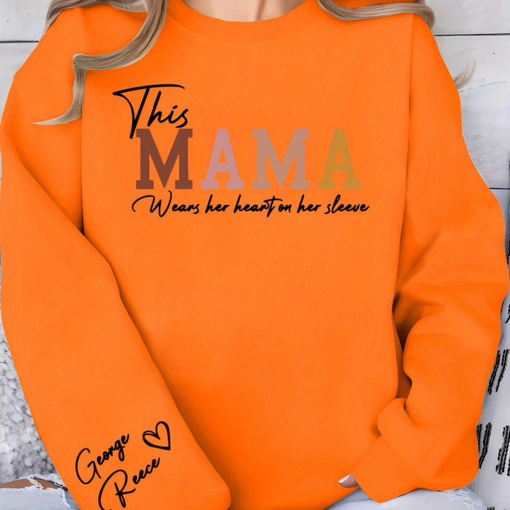 Damen Sweatshirt mit inspirierendem Mama-Aufdruck und bequemer Passform Drune