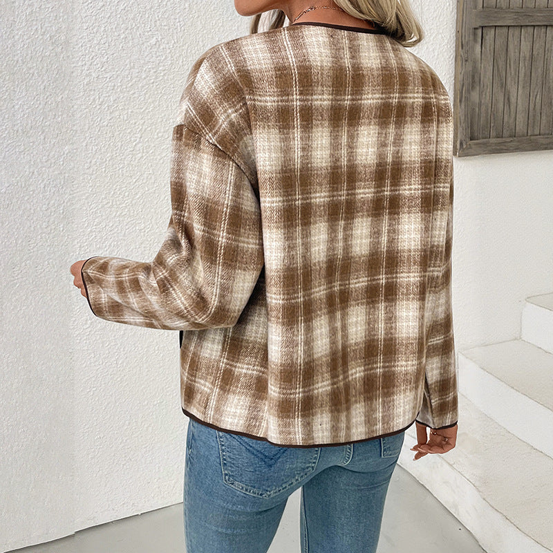 Damen Kariertes Overshirt Drune