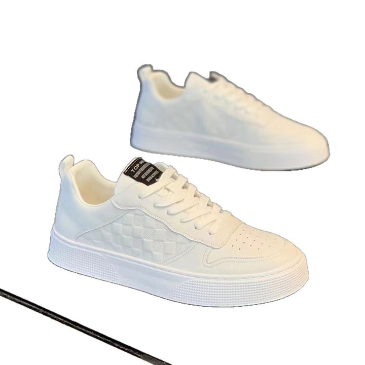 Damen Modische Sneaker aus Kunstleder mit trendigem Karomuster Drune