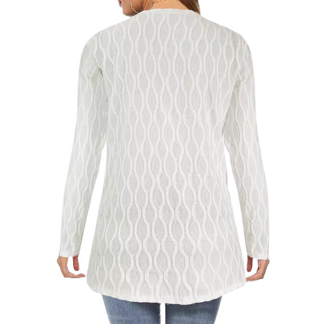 Damen Strickjacke mit strukturiertem Muster und lässigem Schnitt Drune