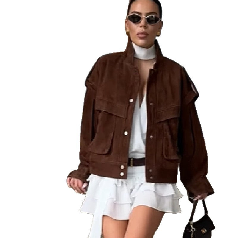 Damen Oversized Veloursjacke Drune