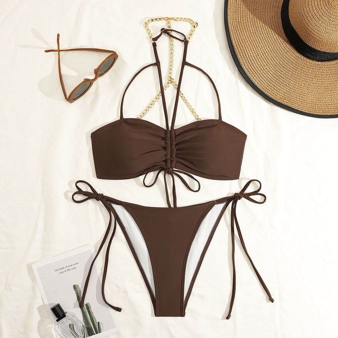 Damen Hochwertiger Bikiniset mit raffiniertem Ketten-Detail Drune