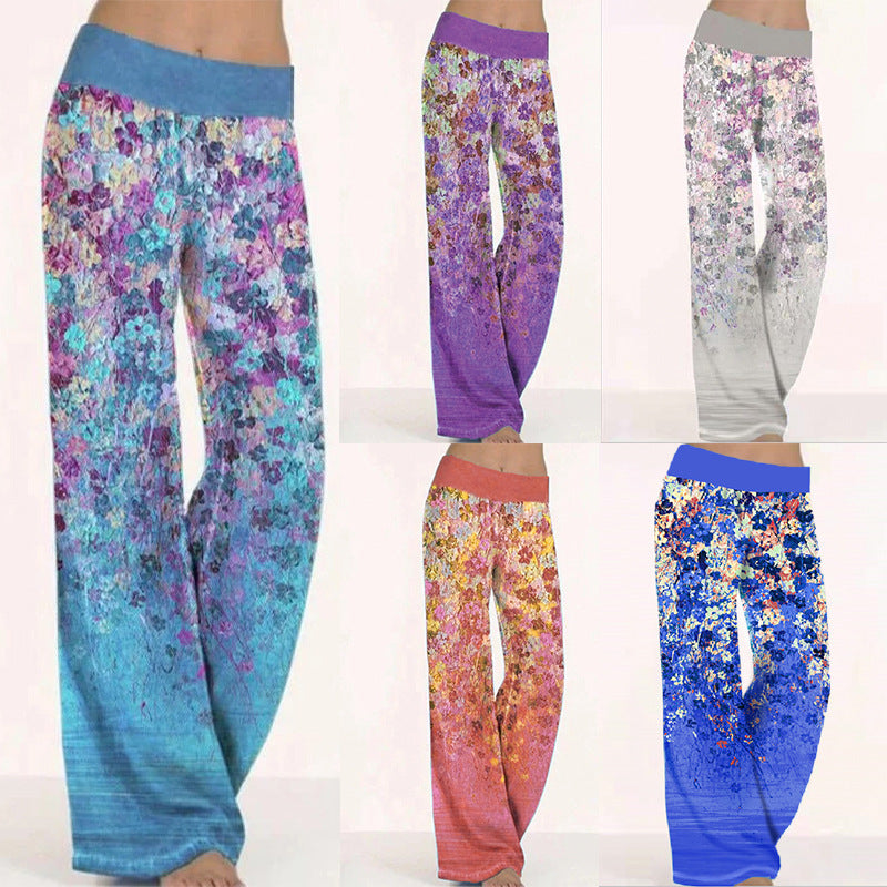 Damen Weitgeschnittene Blumenmuster-Hose Drune