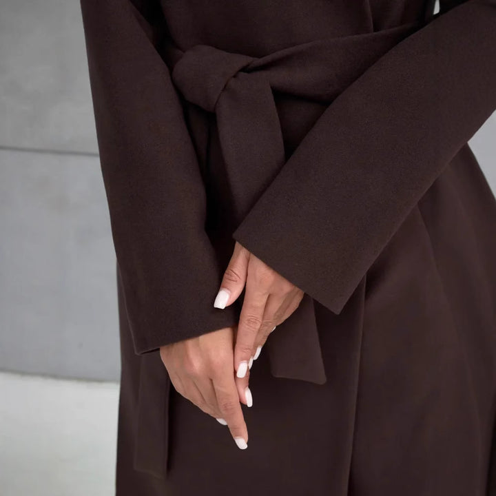Damen Eleganter Wollmantel im doppelreihigen Design Drune