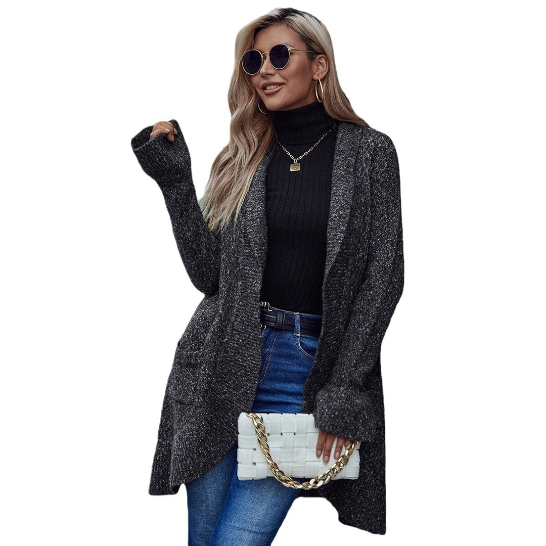 Damen kuscheliger Strickcardigan mit offenem Schnitt und praktischen Taschen Drune