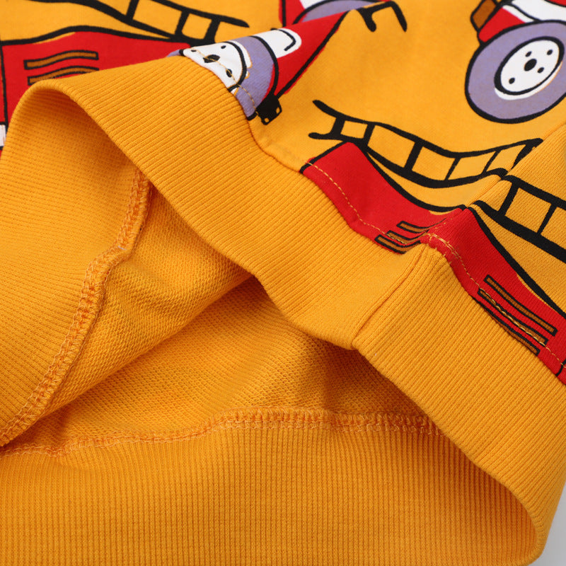 Jungen Sweatshirt mit coolem Feuerwehrfahrzeug-Motiv Drune