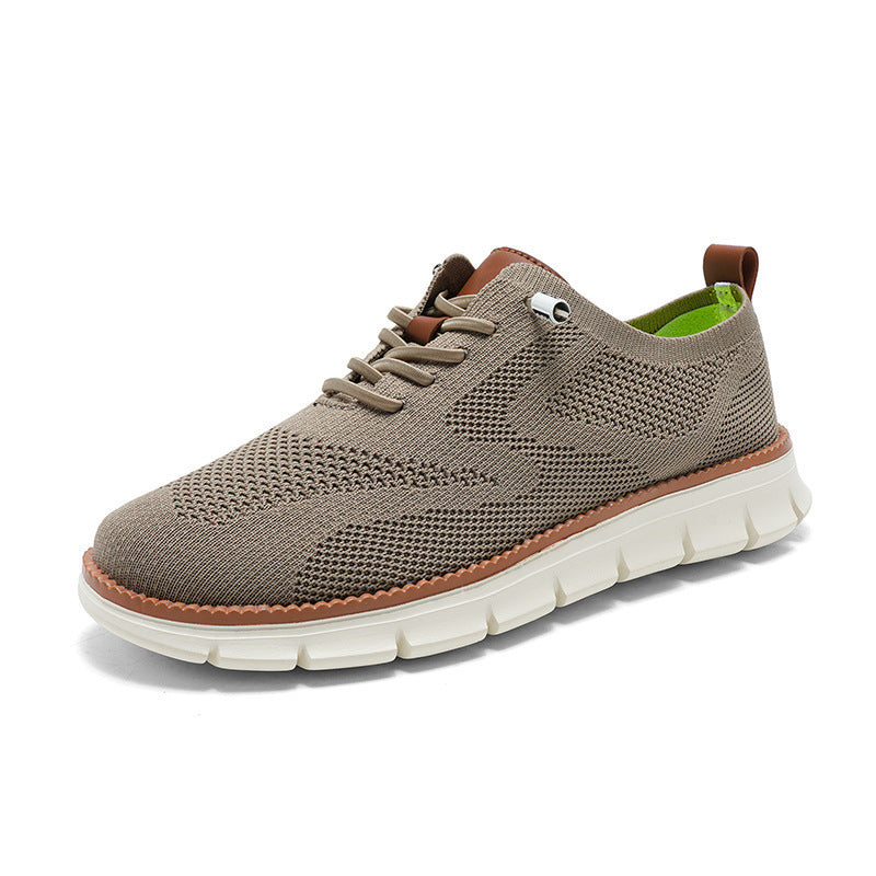 Damen nan gestrickter Derby-Sneaker mit flexibler Rillenlaufsohle und gepolstertem Komfortfußbett Drune