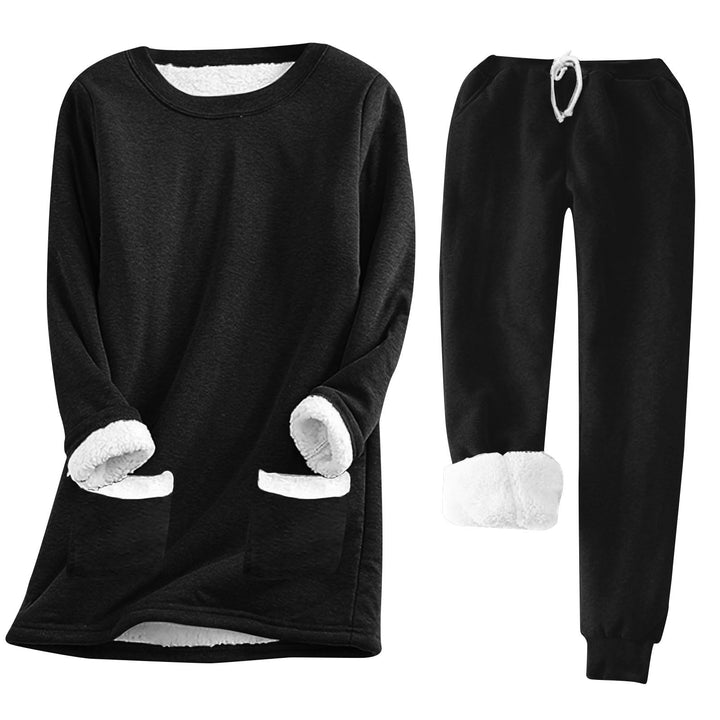 Damen Kuschelige Loungeanzug mit Fleece-Innenfutter und praktischen Taschen Drune