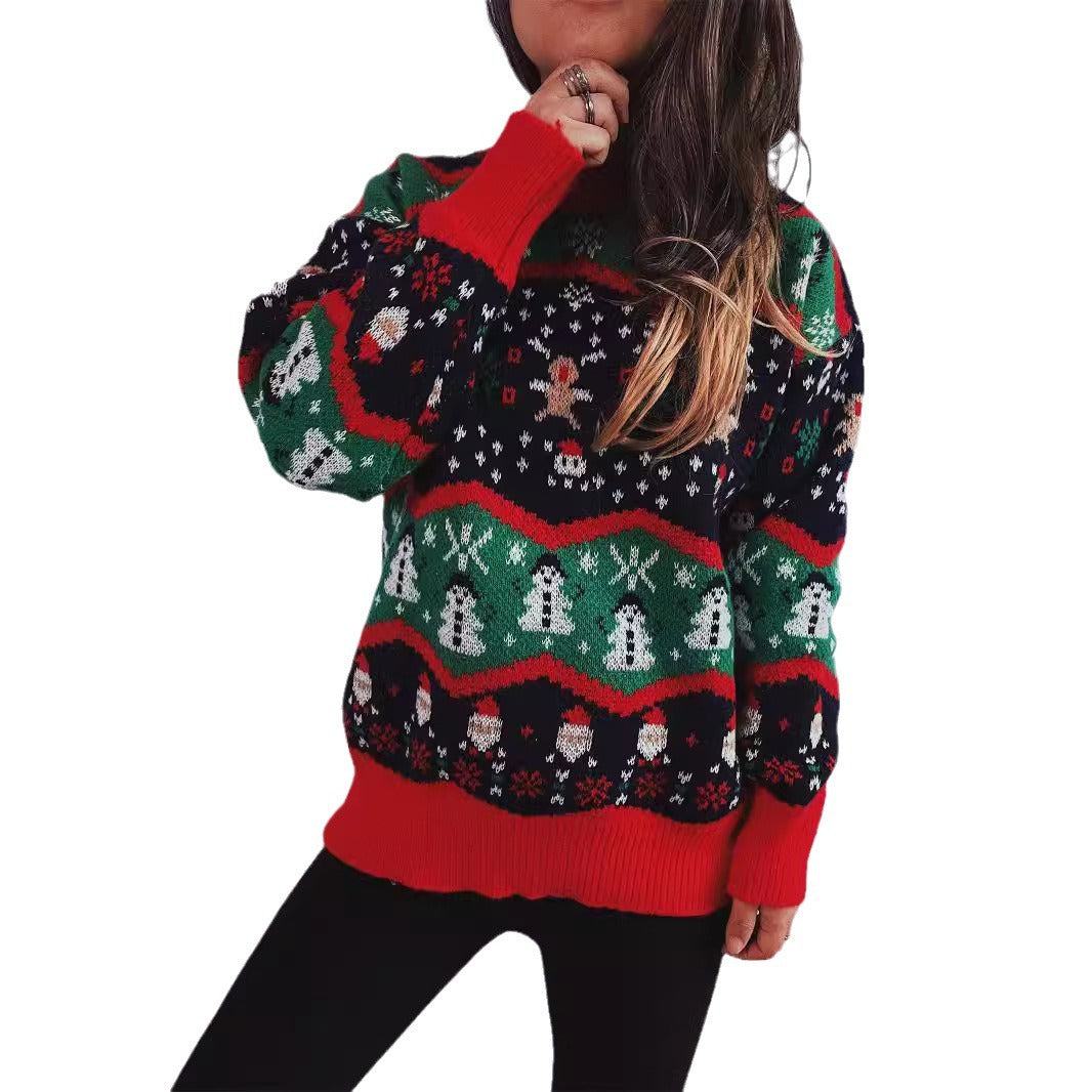 Damen Weihnachts-Pullover mit festlichem Design und verspielten Motiven Drune