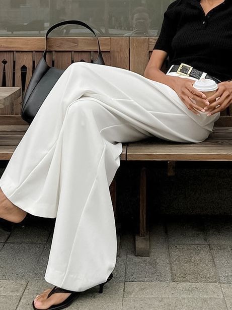 Damen Hochtaillierte Marlenhose Drune