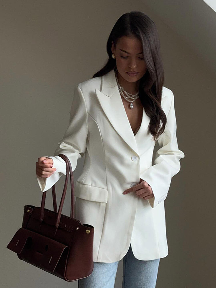 Damen Eleganter Blazer mit tailliertem Schnitt und modernen Details Drune