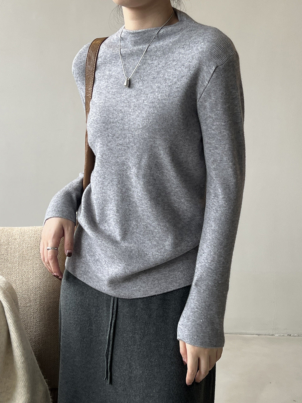 Drune Halbturtleneck gebürsteter Soft-Touch-Pullover