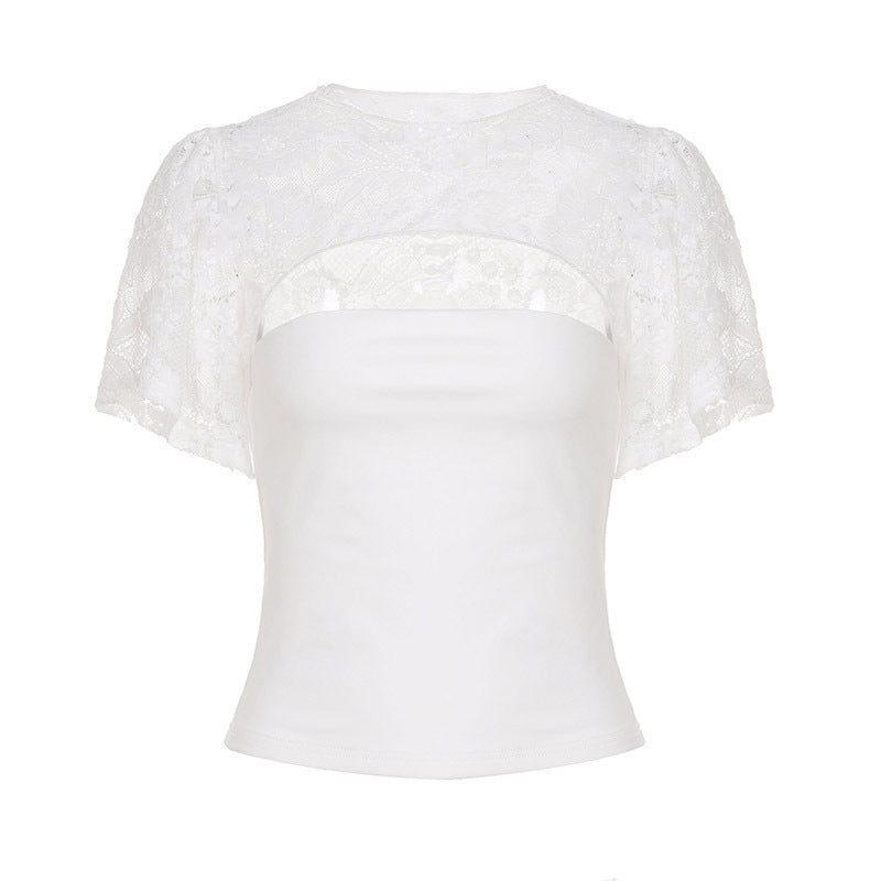 Damen Spitzenbluse mit Cut-Outs Drune
