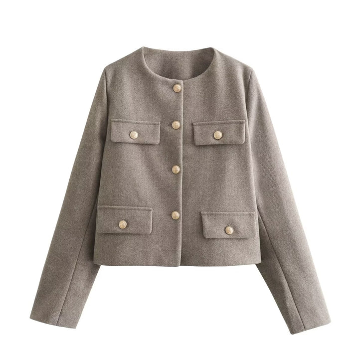 Damen Übergangsjacke mit klassischen Knopfdetails und praktischen Pattentaschen Drune