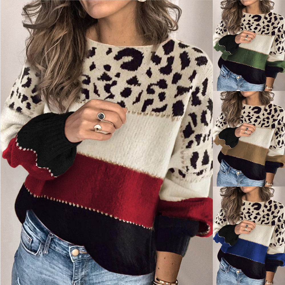 Damen kuscheliger Strickpullover mit modernem Tiermuster Drune