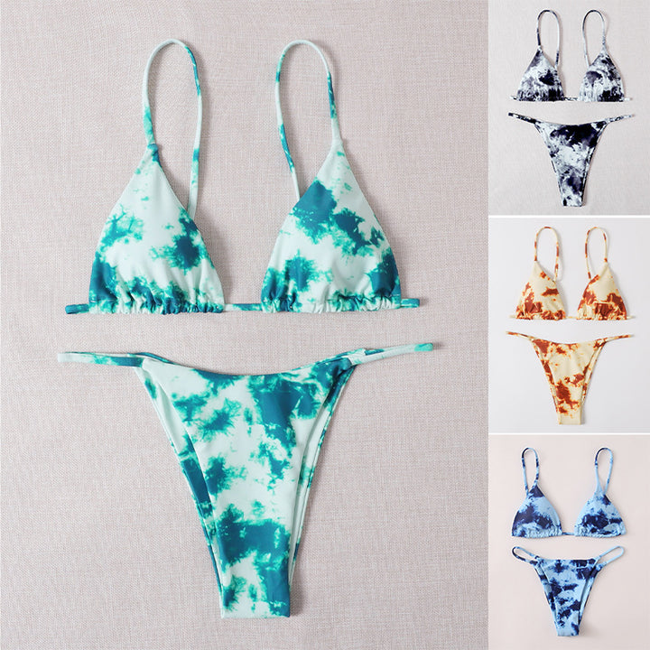 Damen Triangel-Bikini mit modischem Batikdesign Drune