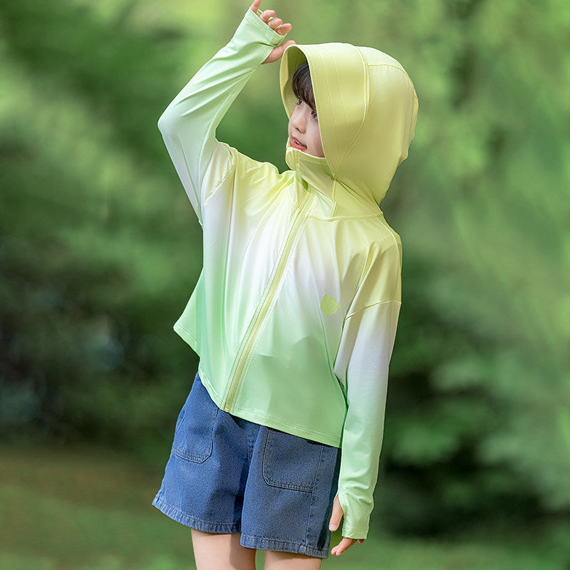 Damen nan leichte Kinder-Sonnenschutzjacke mit Kapuze Drune