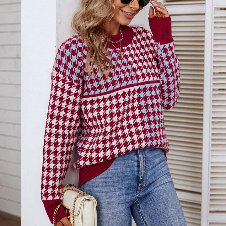 Drune | Geometrischer Strickpullover mit Modernem Muster