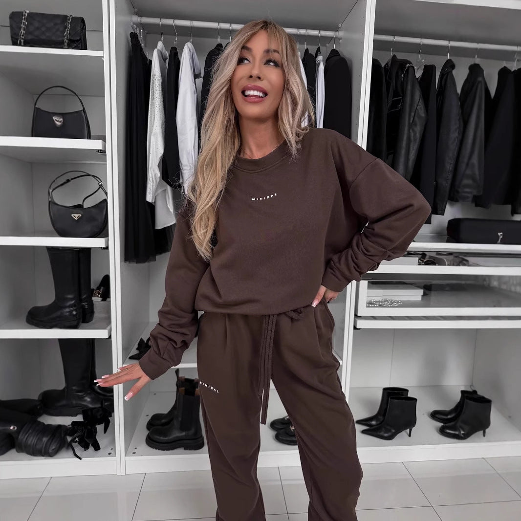 Damen lässiges Fleece-Lounge-Set mit praktischen Taschen Drune