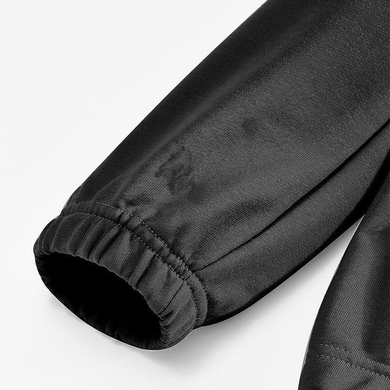 Herren modisches Sweatshirt mit Kragen und Lederdetails Drune