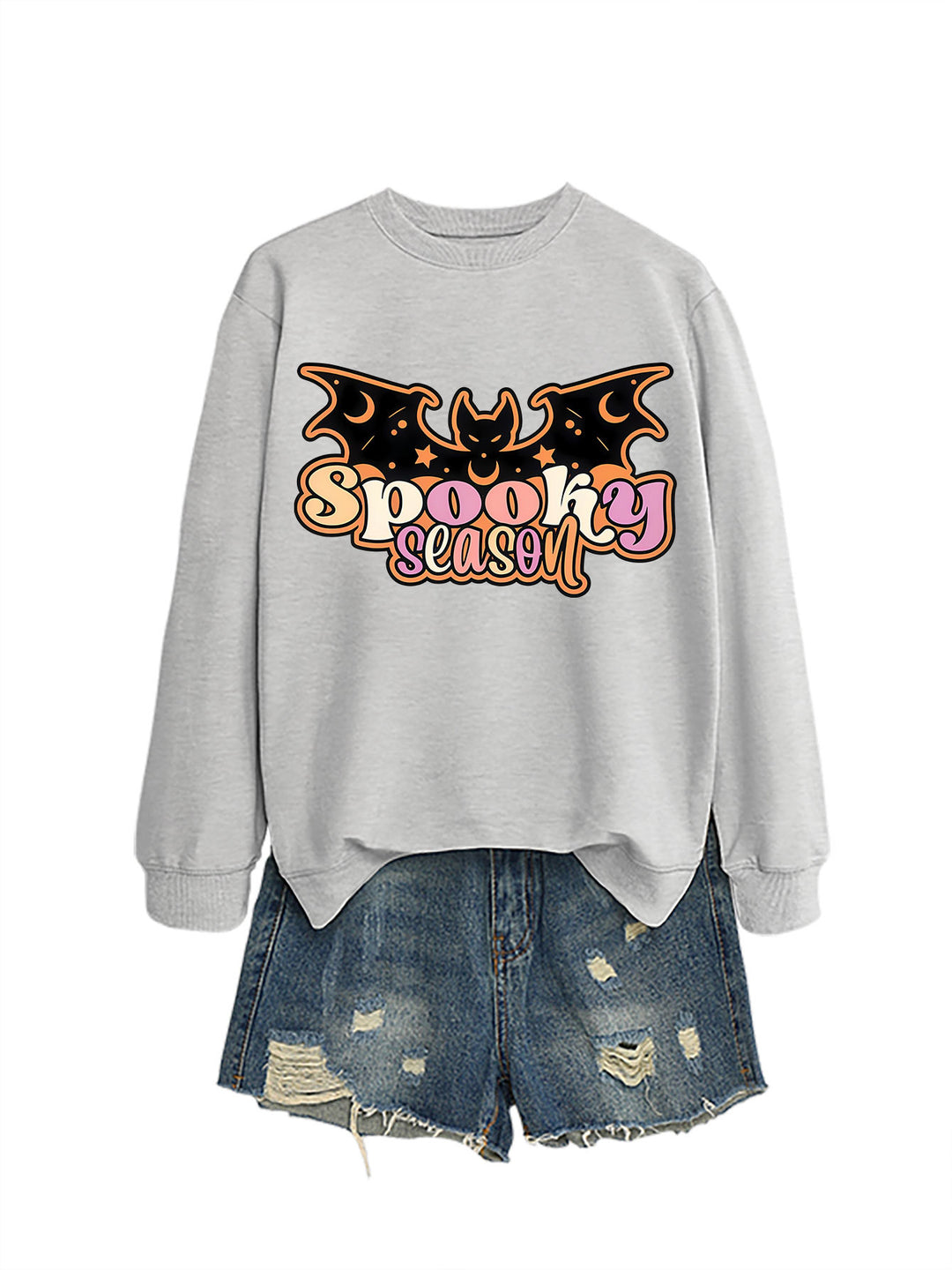 Damen Sweatshirt mit kreativem Halloween-Motiv Drune