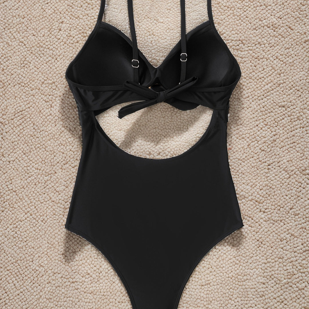 Damen Einteiliger Badeanzug mit modernem Cut-Out und elegantem Wickeldesign Drune