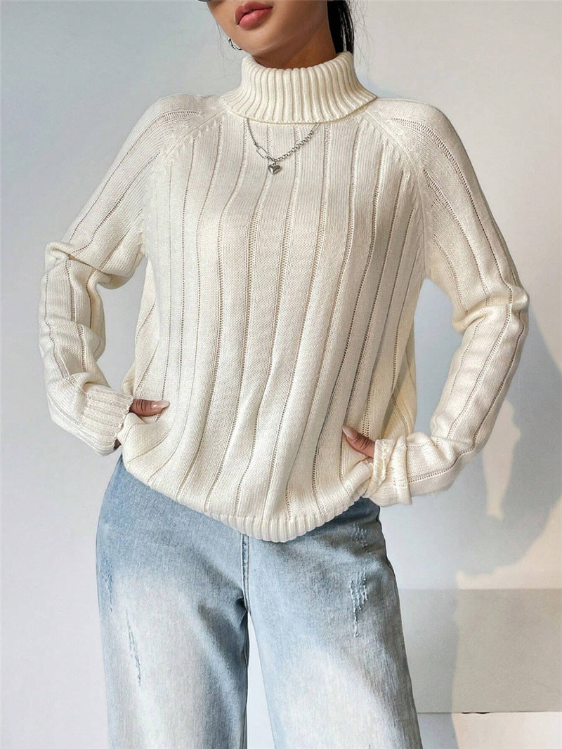 Damen Strickpullover mit hohem Kragen Drune