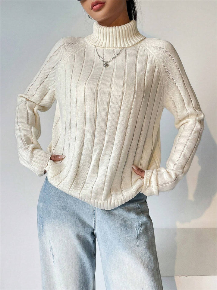 Damen Strickpullover mit hohem Kragen Drune